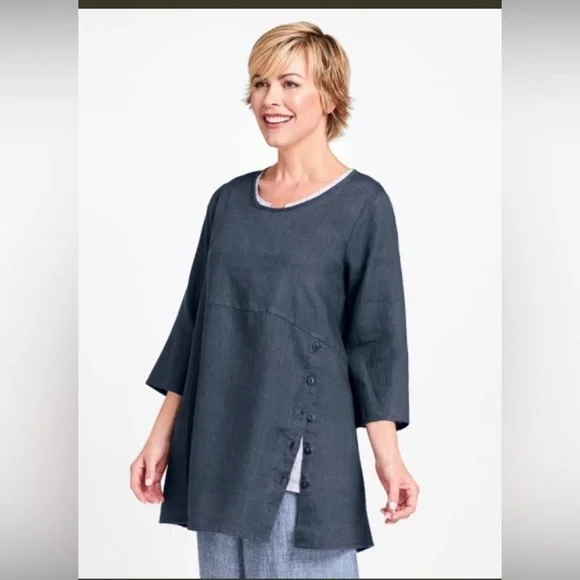 🆕 Flax Linen Market Tunic Shirt Women’s Top Size Small - Picture 1 of 6